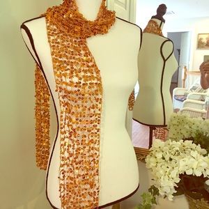 Gold sequin scarf bling glitter rhinestone belt